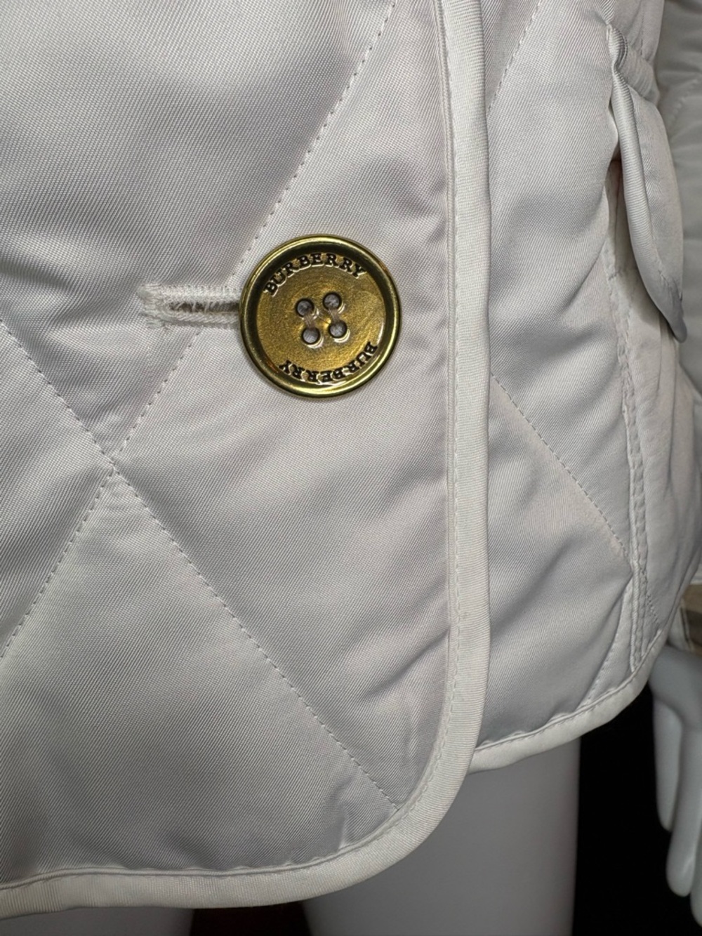 Burberry White Diamond Quilted Jacket - Size S - Iconic Nova Check Lining - Picture 8 of 9